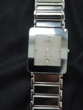 Oniss Silver Rectangular Bracelet Watch